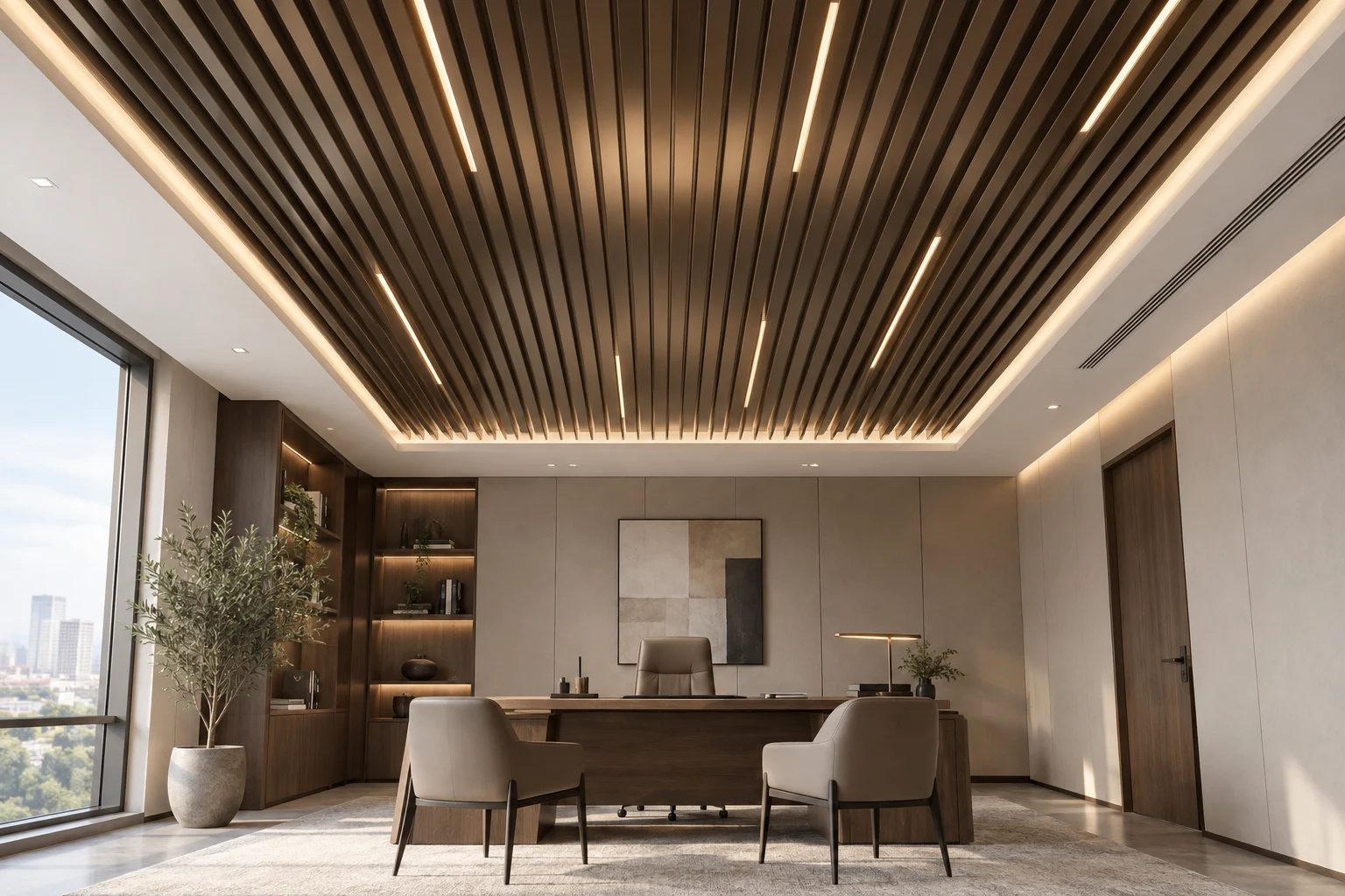 Metal Ceiling — Bronze Rhythm — C5-CL-OF-MG-007