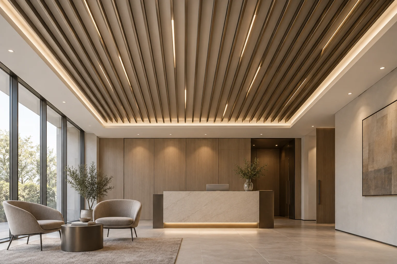 Metal Ceiling — Bronze Rhythm — C5-CL-OF-RC-007