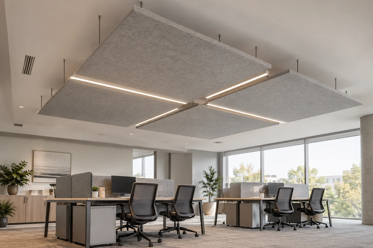 Acoustic Ceiling — Acoustic Islands — C5-CL-OF-WS-006