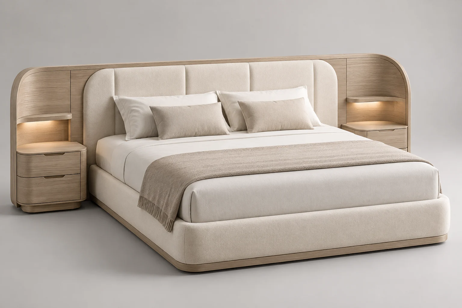 Bed and Headboard — Soft Radius — C5-HT-BD-002