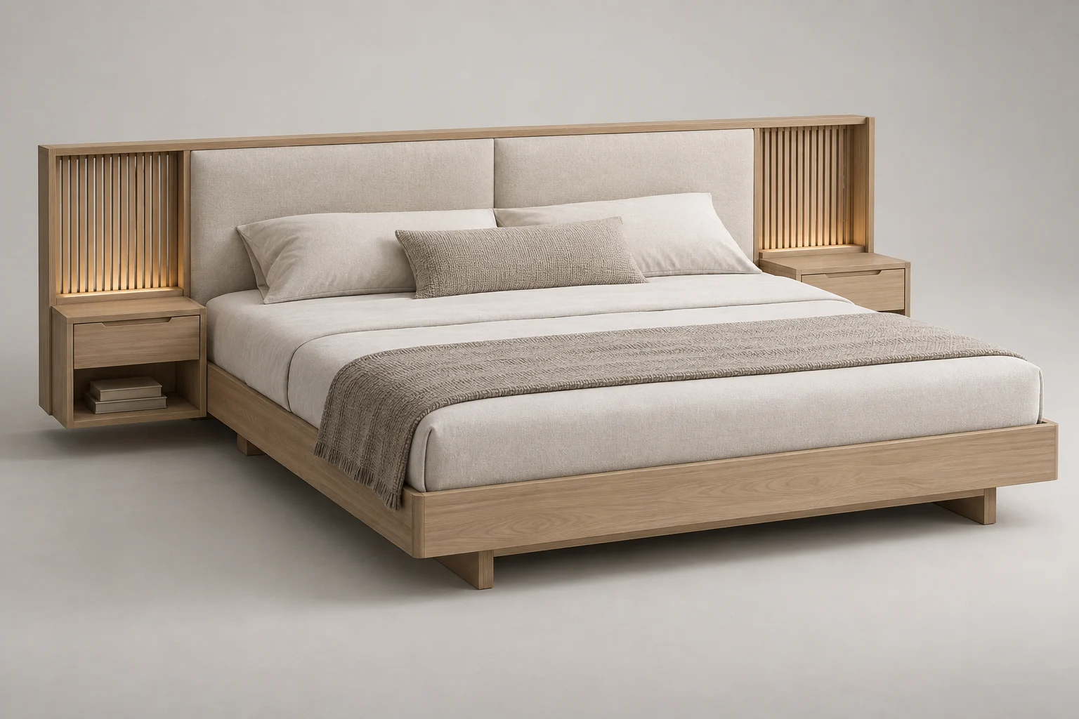 Bed and Headboard — Japandi — C5-HT-BD-006