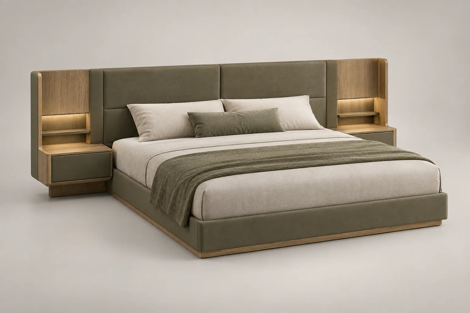 Bed and Headboard — Olive Modular — C5-HT-BD-008
