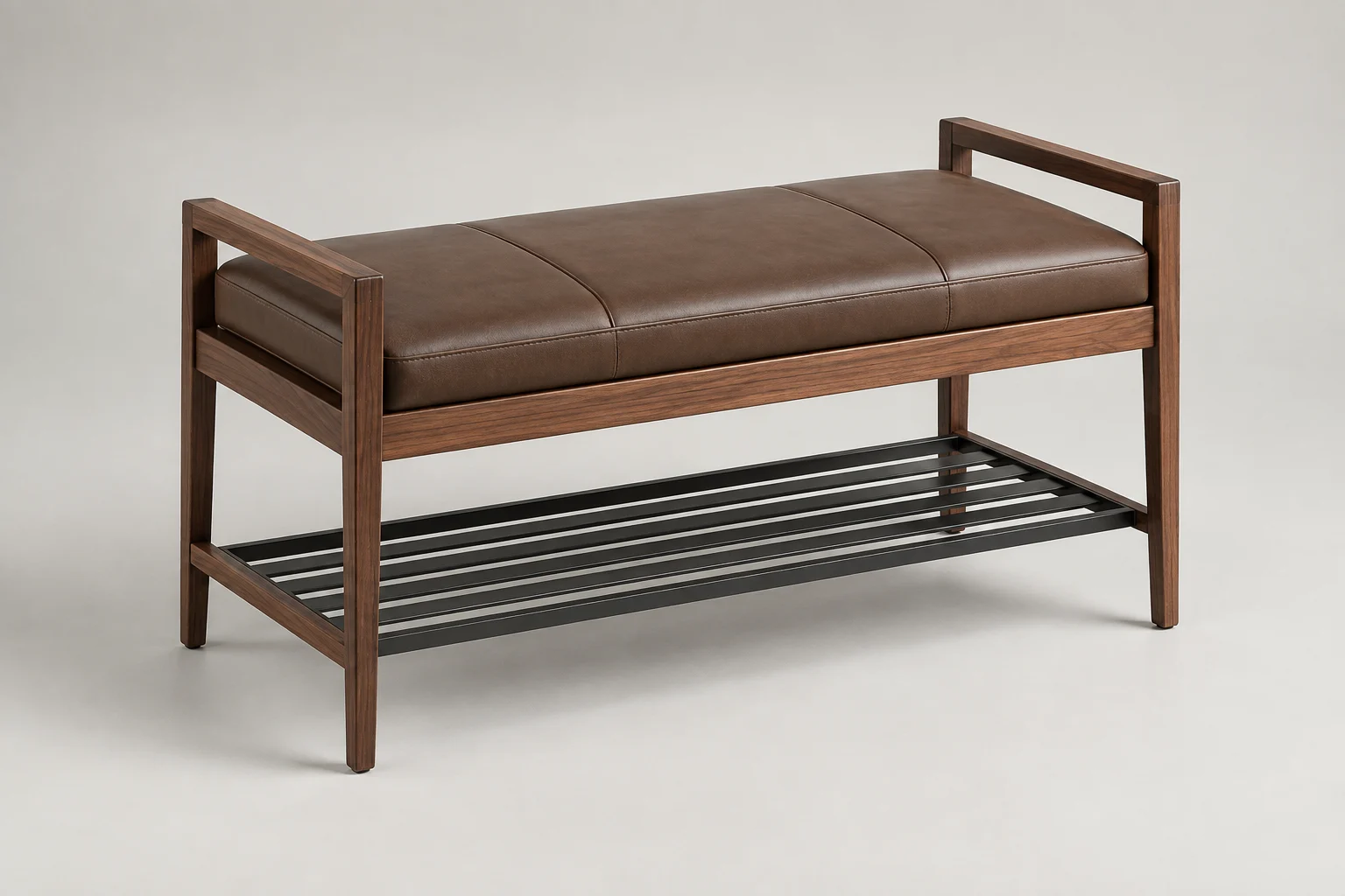 Luggage Bench — Walnut Frame — C5-HT-LD-003