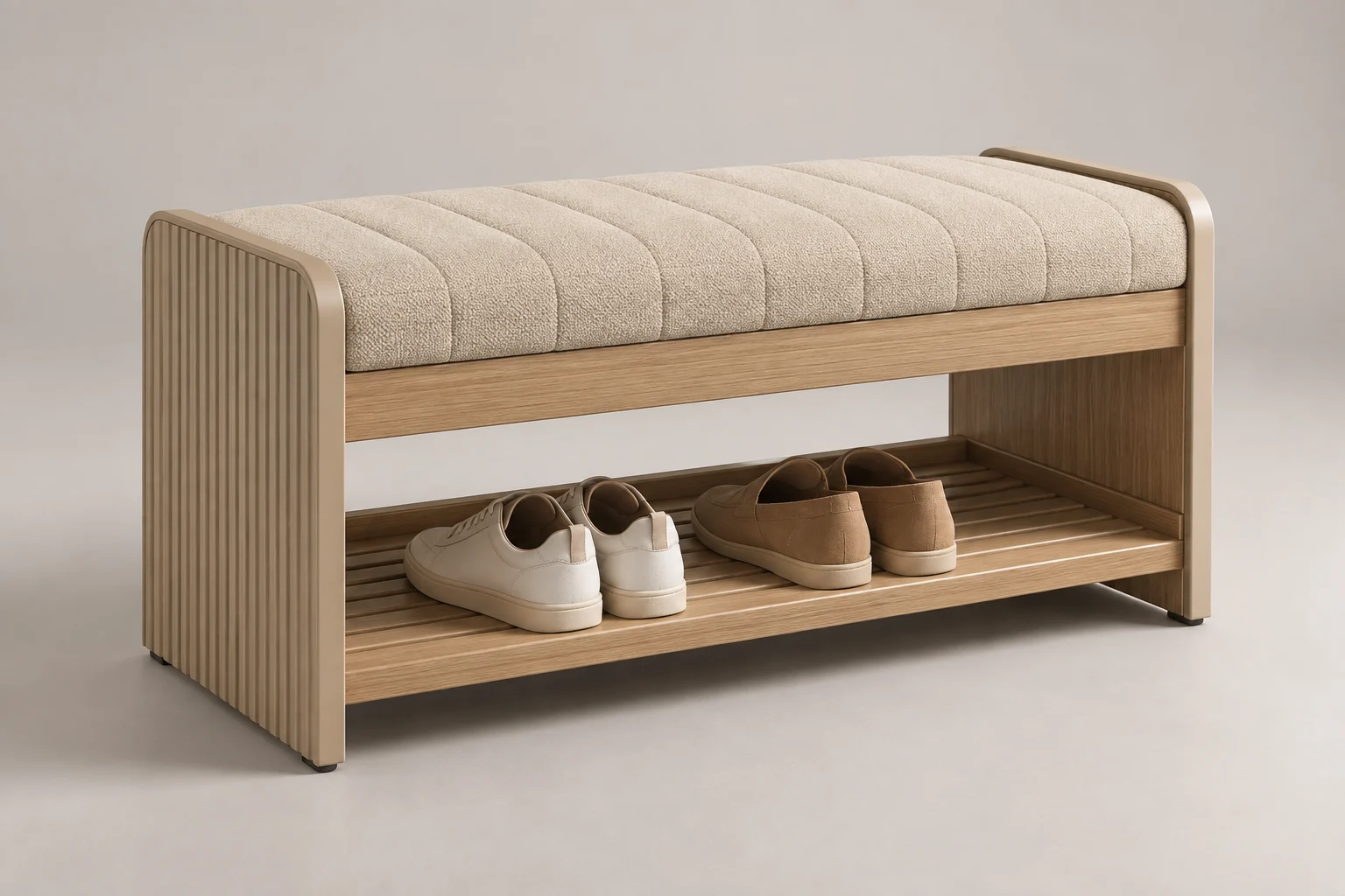 Luggage Bench — Fluted Sand — C5-HT-LD-004