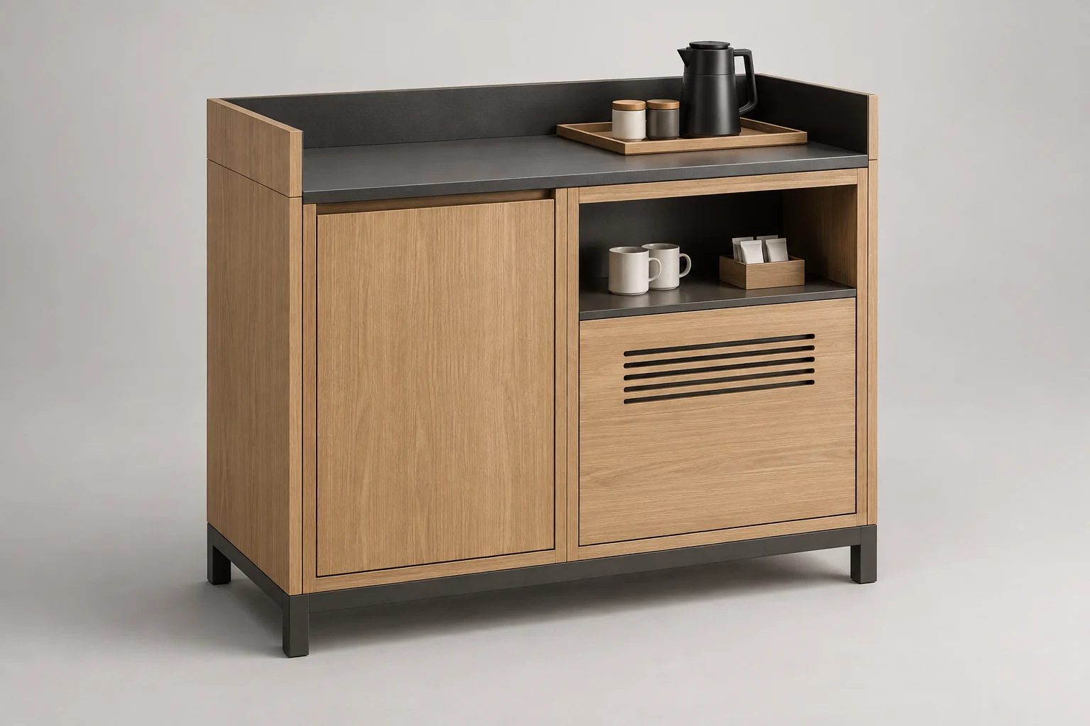 Minibar Cabinet — Linear Oak — C5-HT-MB-001