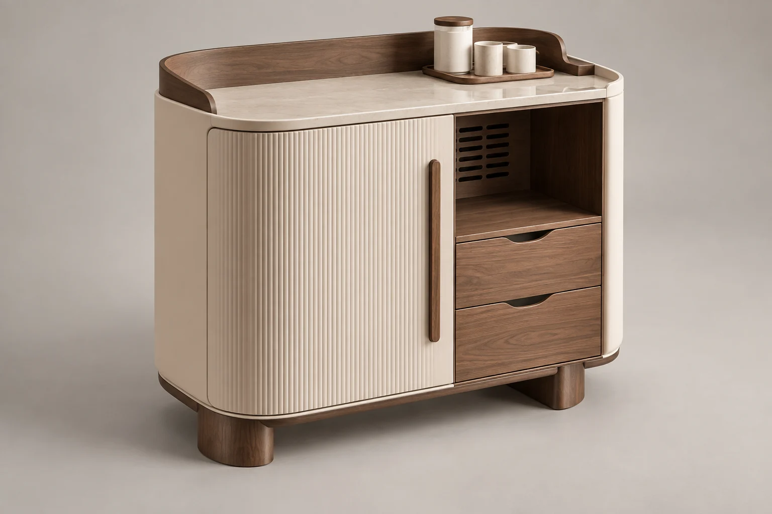 Minibar Cabinet — Sculpted Cream — C5-HT-MB-009
