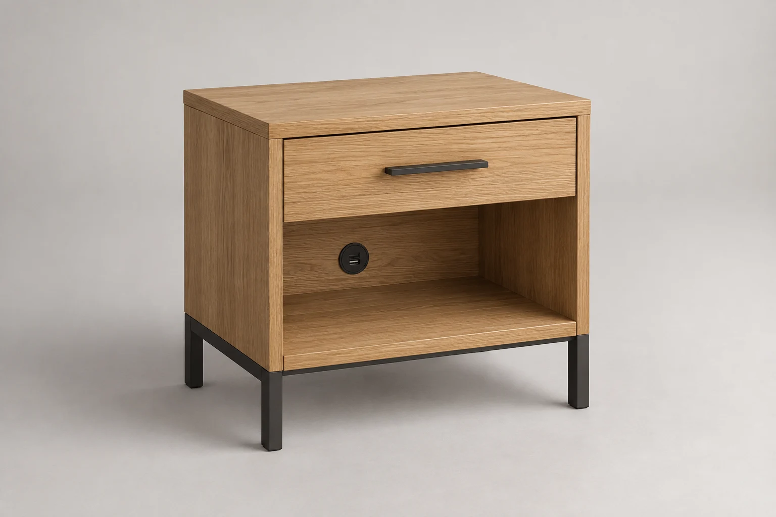 Bedside Table — Linear Oak — C5-HT-NS-001
