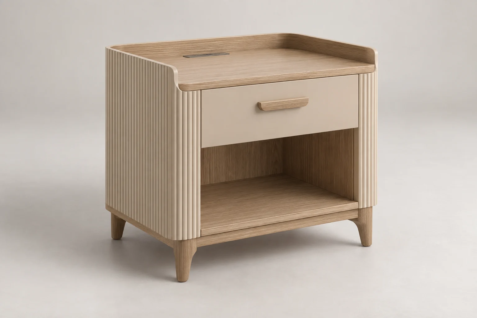 Bedside Table — Fluted Sand — C5-HT-NS-004