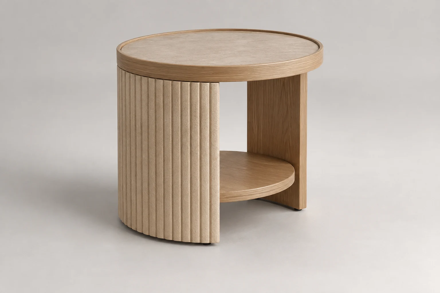 Side Table — Fluted Sand — C5-HT-ST-004