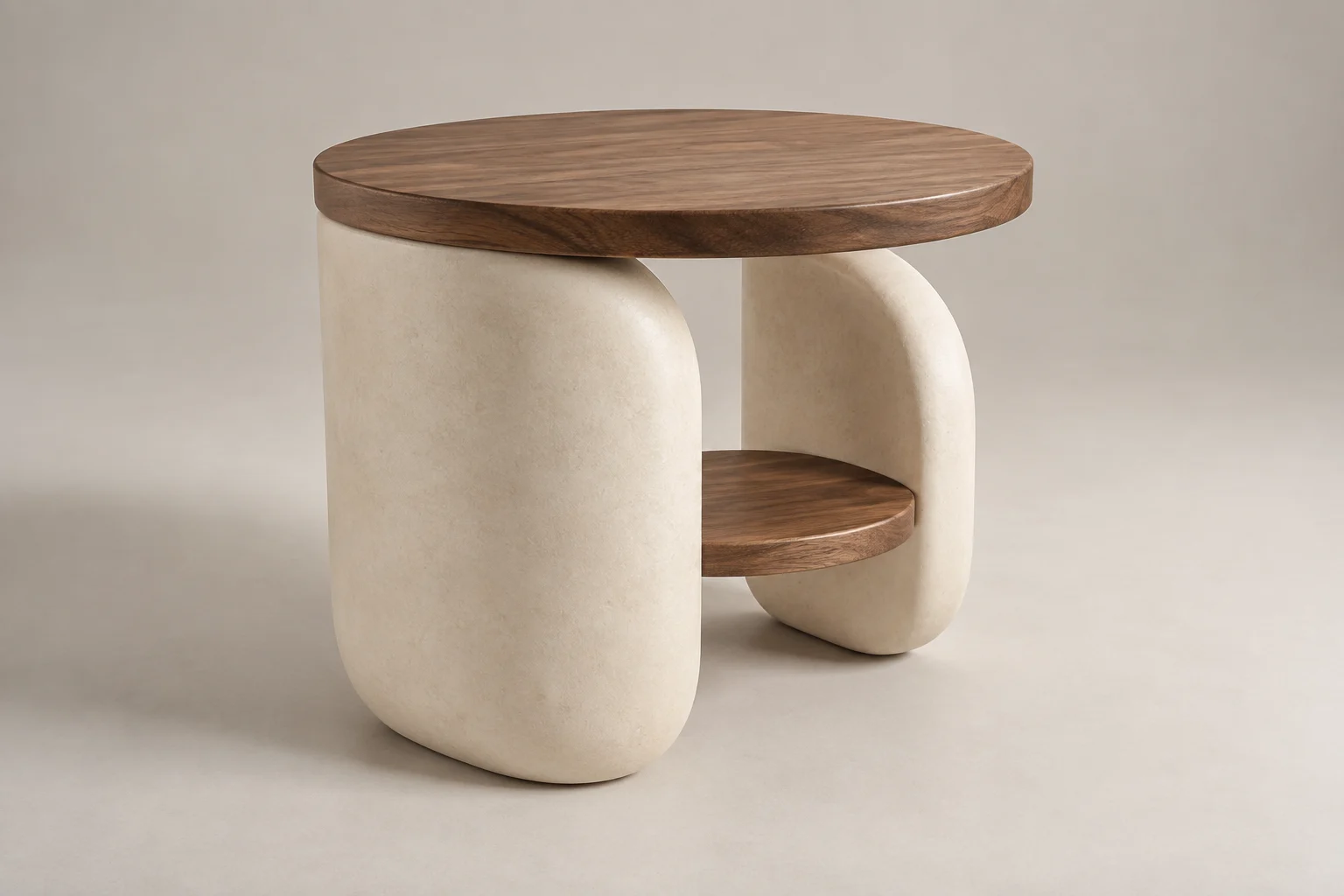 Side Table — Sculpted Cream — C5-HT-ST-009