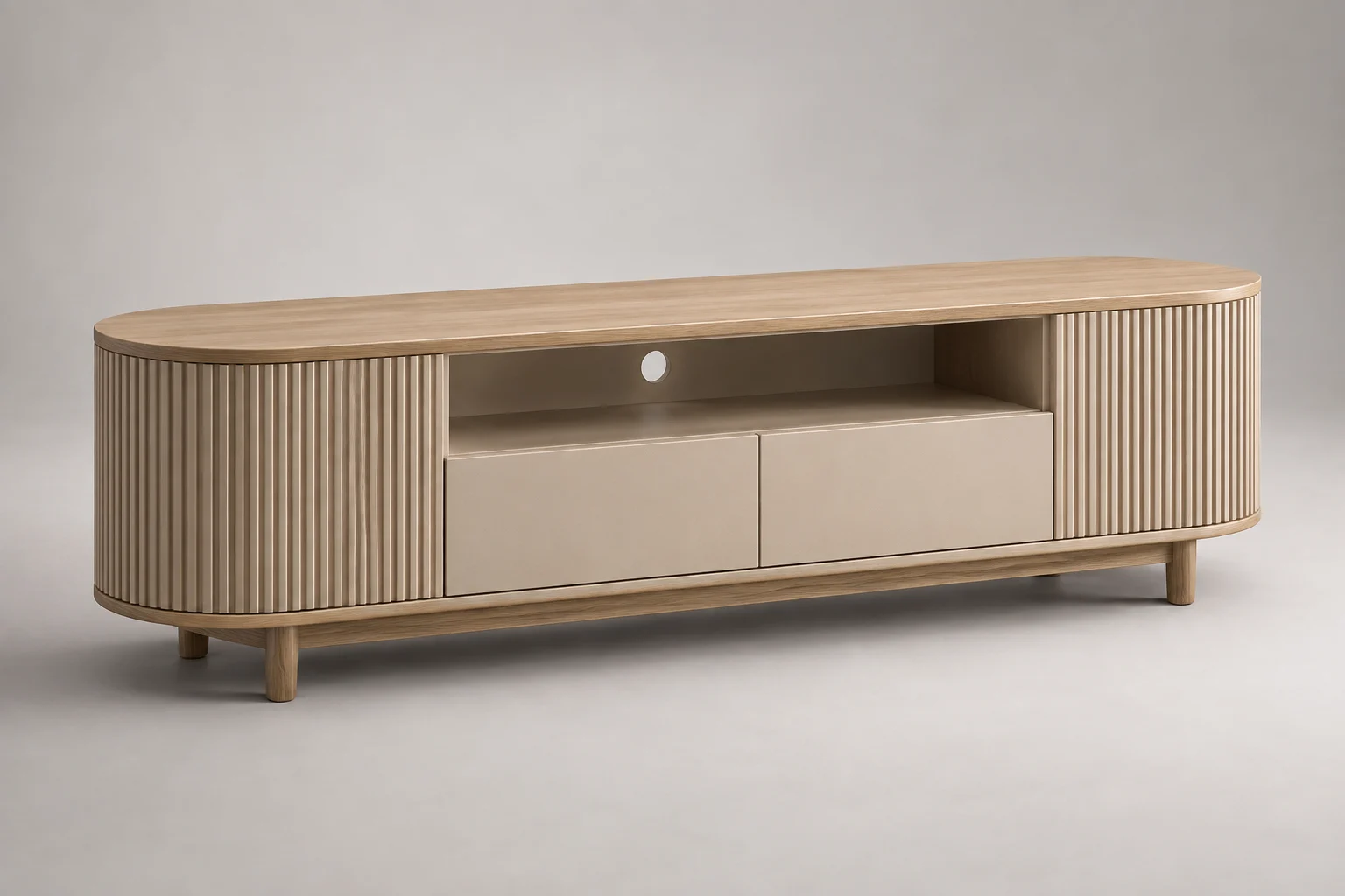 TV Console — Fluted Sand — C5-HT-TV-004