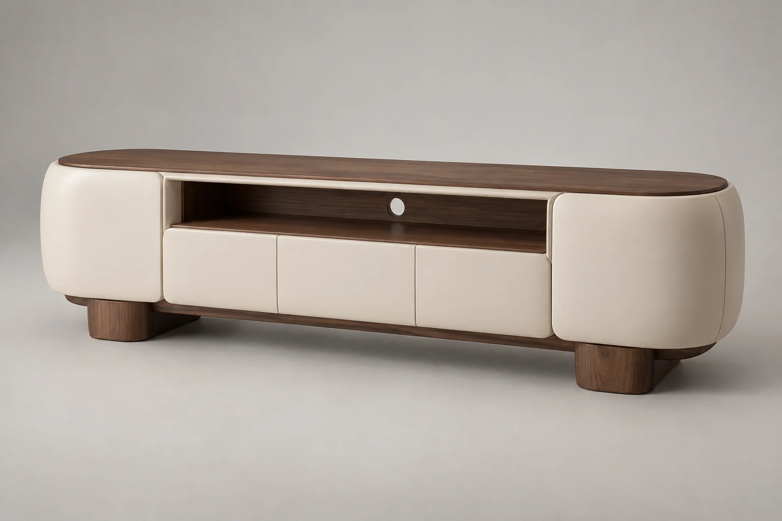 TV Console — Sculpted Cream — C5-HT-TV-009