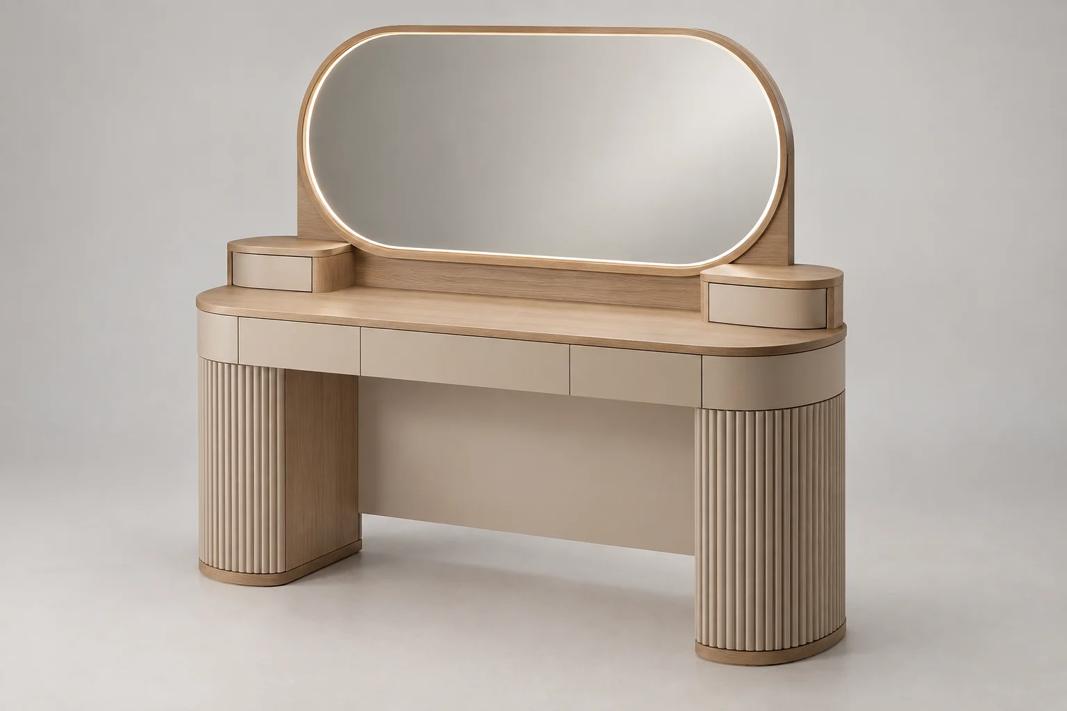 Vanity Console — Fluted Sand — C5-HT-VC-004