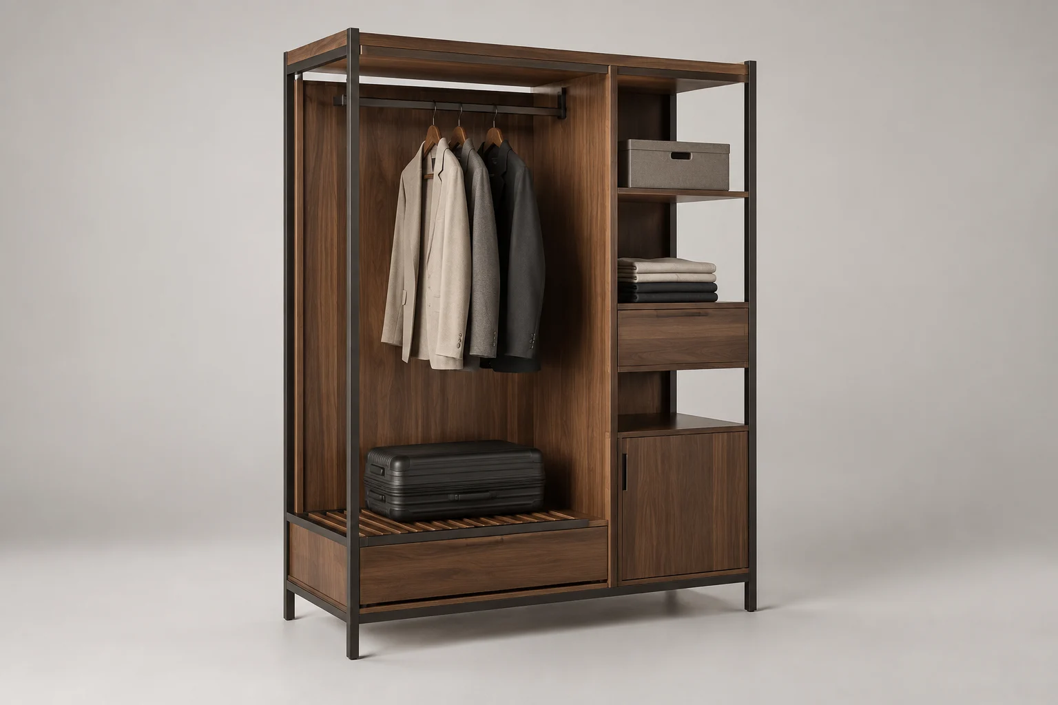 Wardrobe — Walnut Frame — C5-HT-WD-003