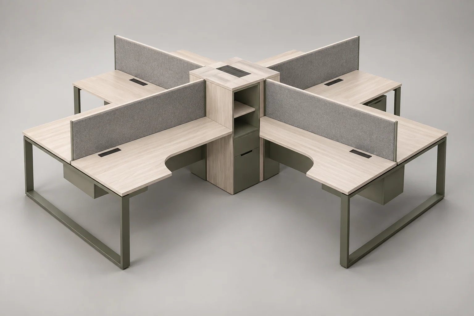 Four-Person Workstation — Four-Person Workstation 002 — C5-OF-WS4-002