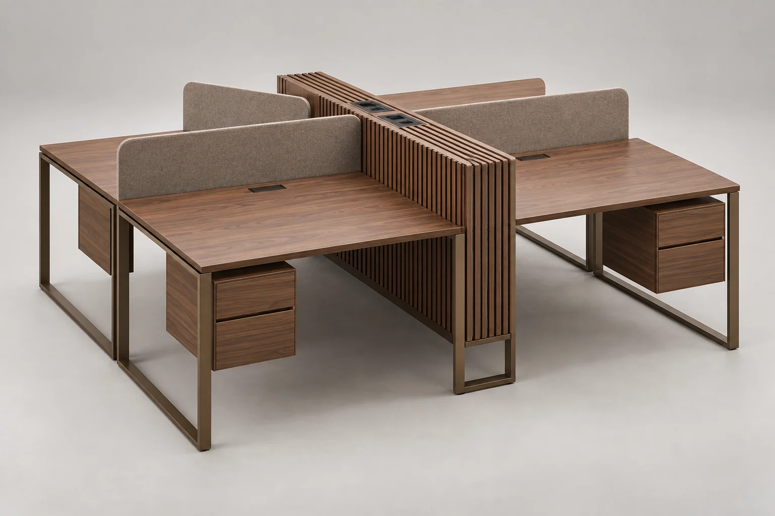 Four-Person Workstation — Four-Person Workstation 005 — C5-OF-WS4-005