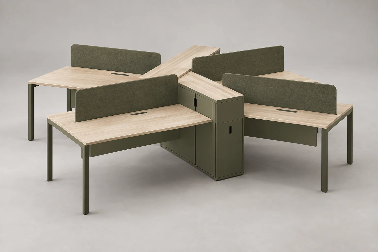 Four-Person Workstation — Four-Person Workstation 007 — C5-OF-WS4-007
