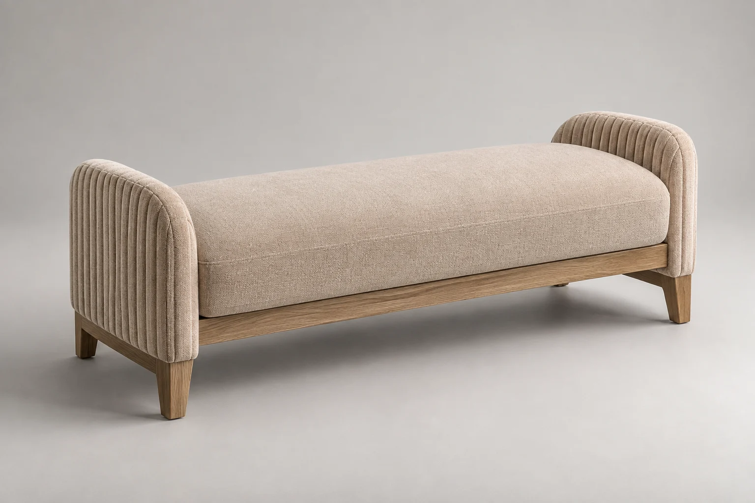 Bed Bench — Fluted Sand — C5-RS-BR-BB-004
