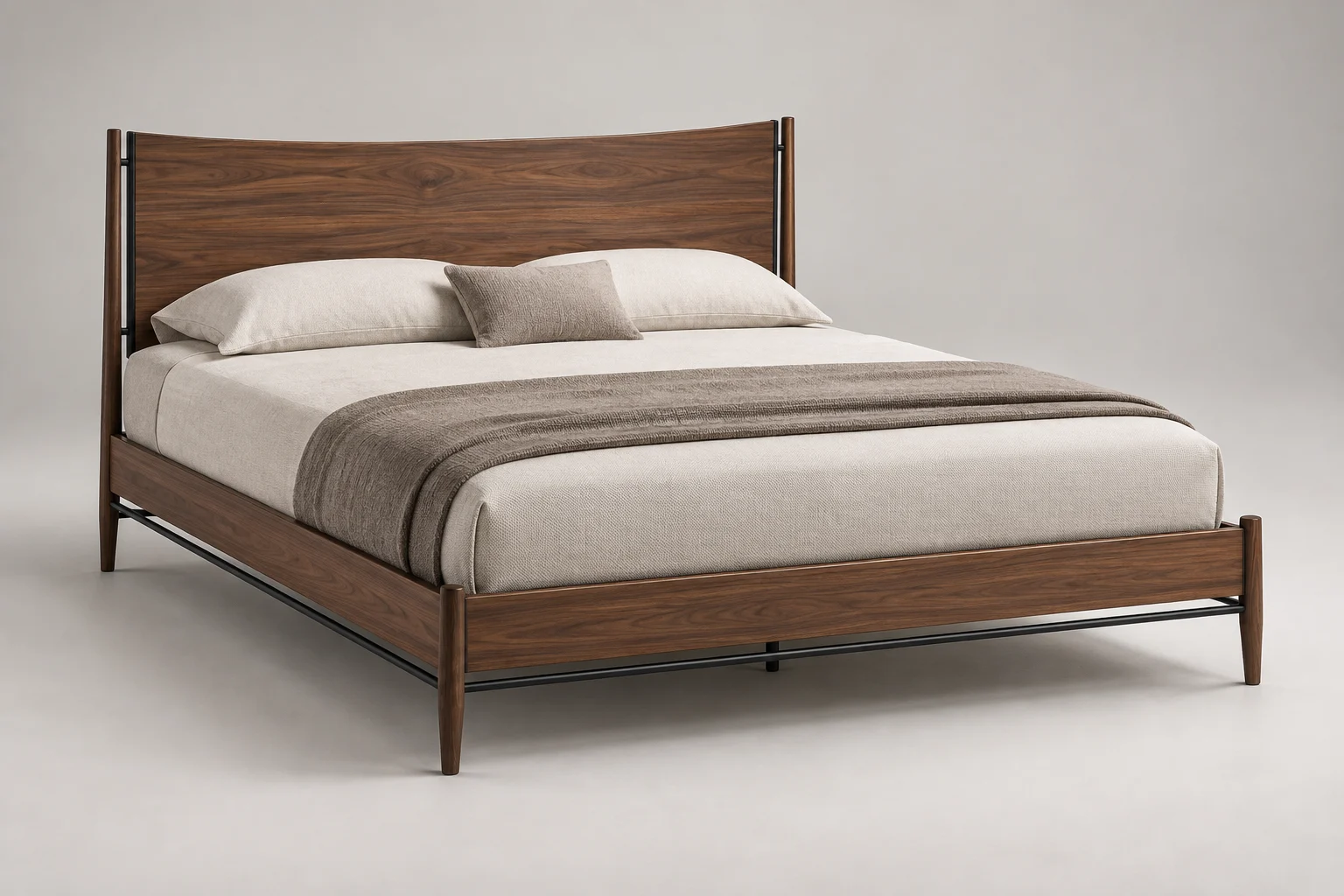 Bed — Walnut Frame — C5-RS-BR-BD-003