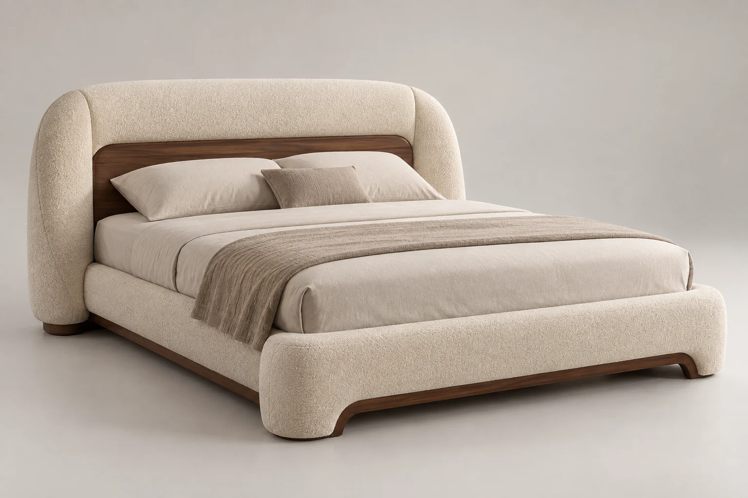 Bed — Sculpted Cream — C5-RS-BR-BD-009