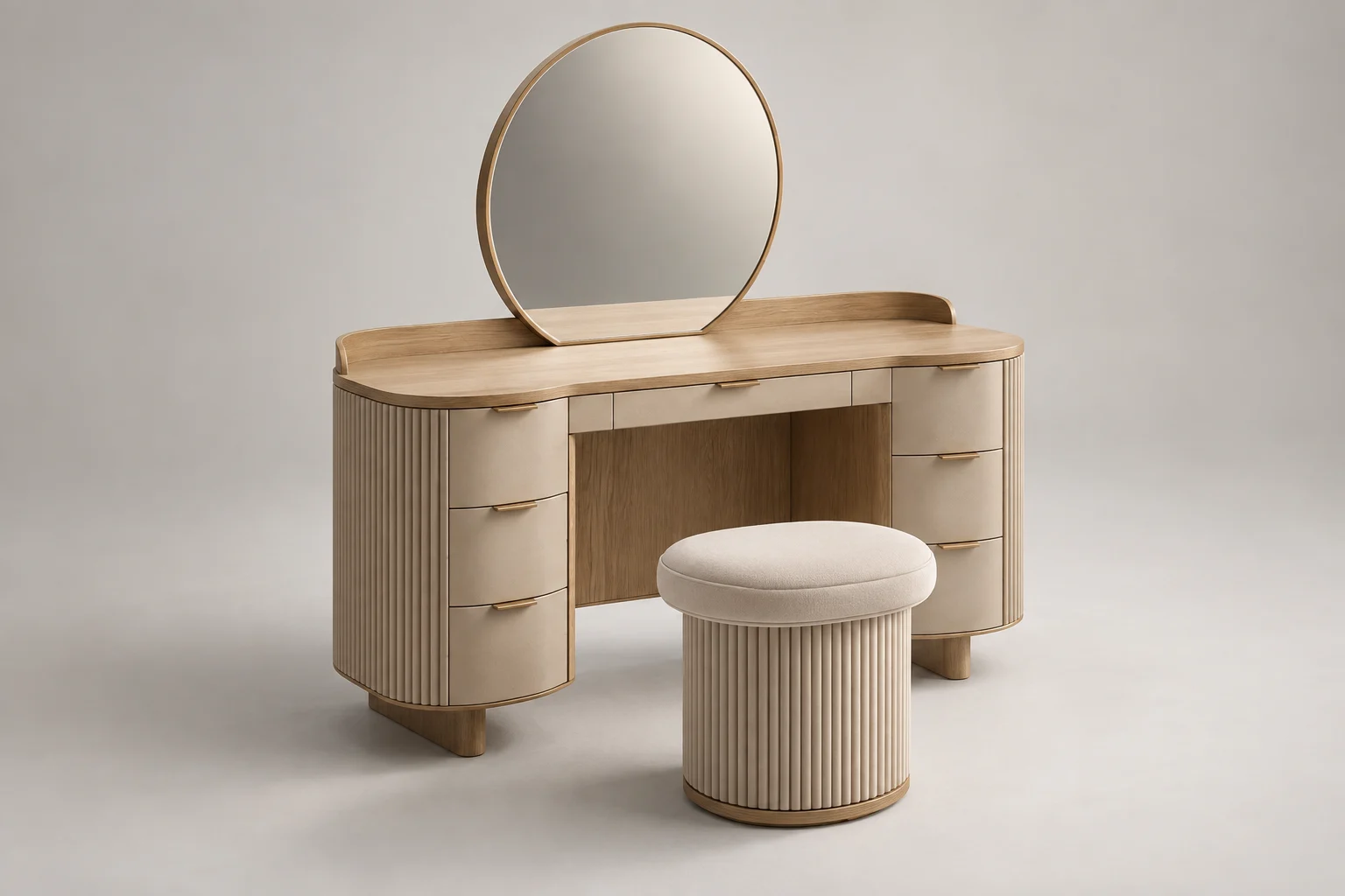 Dressing Table — Fluted Sand — C5-RS-BR-DR-004