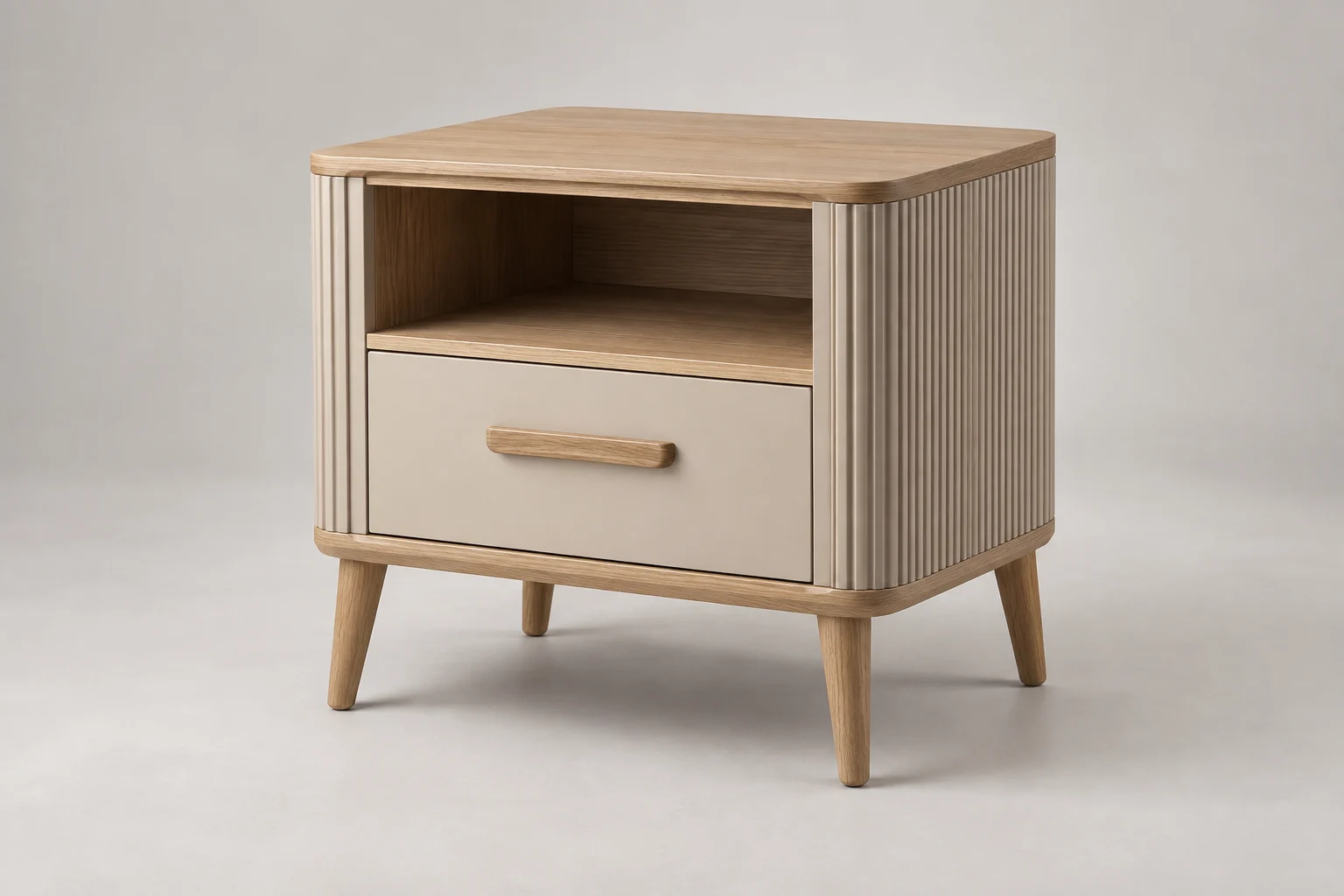 Nightstand — Fluted Sand — C5-RS-BR-NS-004