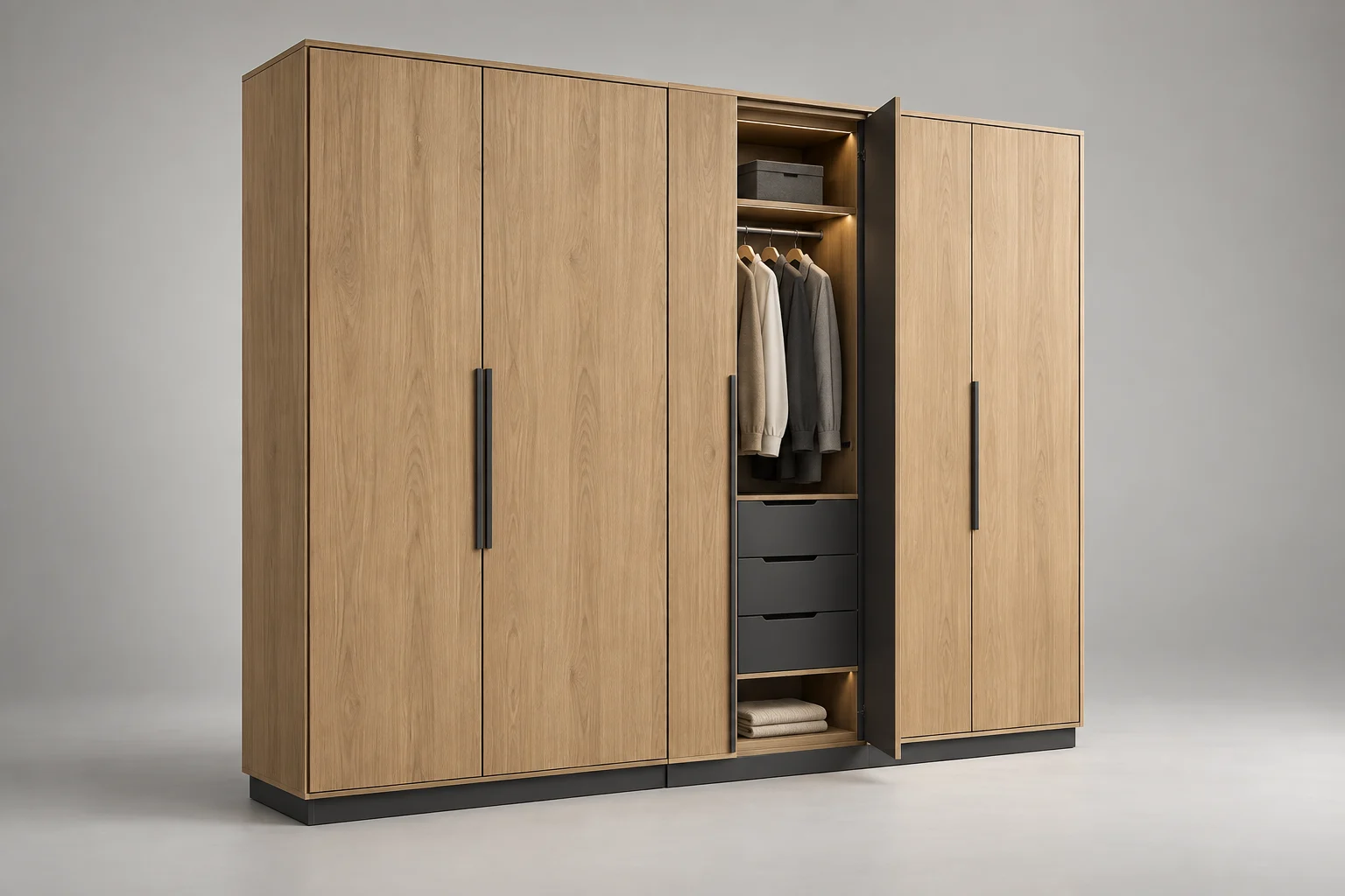 Wardrobe — Linear Oak — C5-RS-BR-WD-001