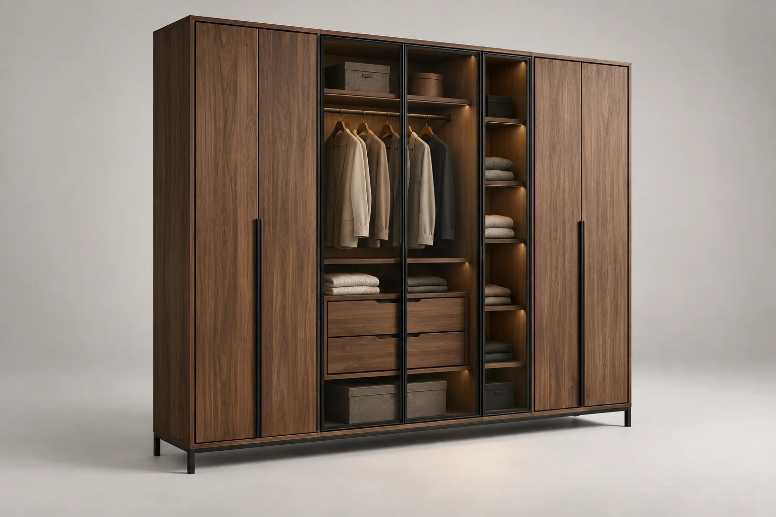 Wardrobe — Walnut Frame — C5-RS-BR-WD-003