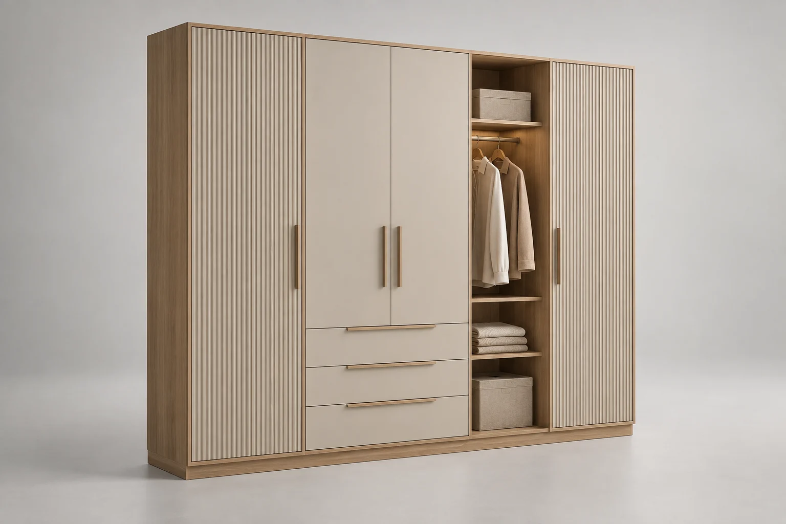 Wardrobe — Fluted Sand — C5-RS-BR-WD-004