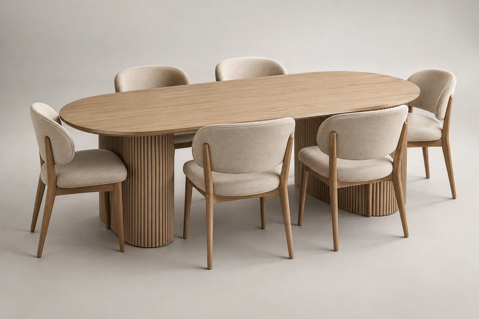 Dining Table — Fluted Sand — C5-RS-DN-DT-004