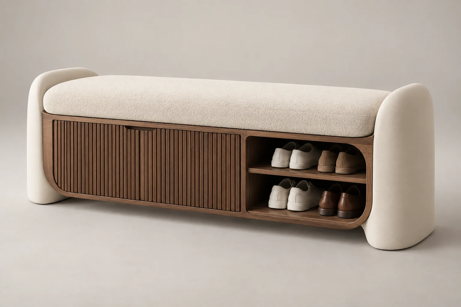 Entry Bench — Sculpted Cream — C5-RS-FY-EB-009