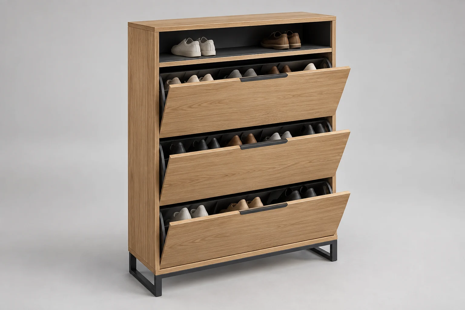 Shoe Cabinet — Linear Oak — C5-RS-FY-SC-001