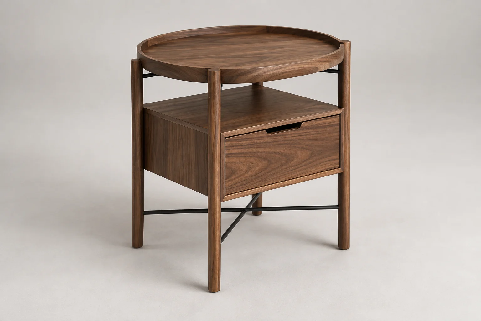 Side Table — Walnut Frame — C5-RS-LV-ST-003