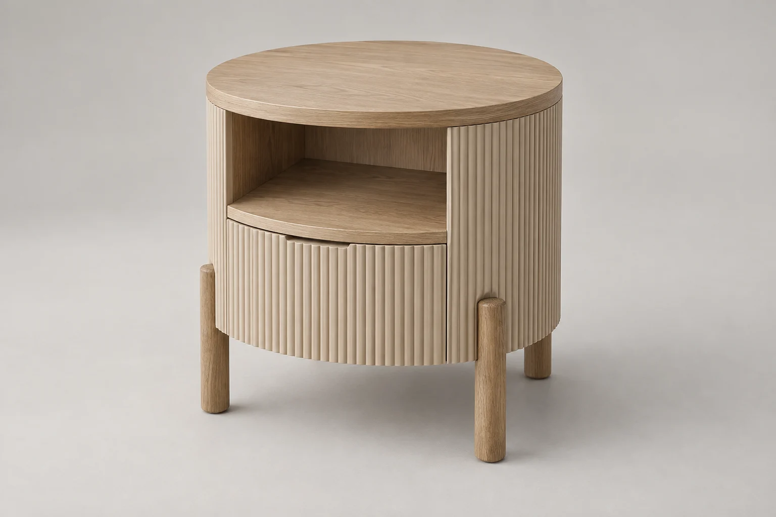 Side Table — Fluted Sand — C5-RS-LV-ST-004