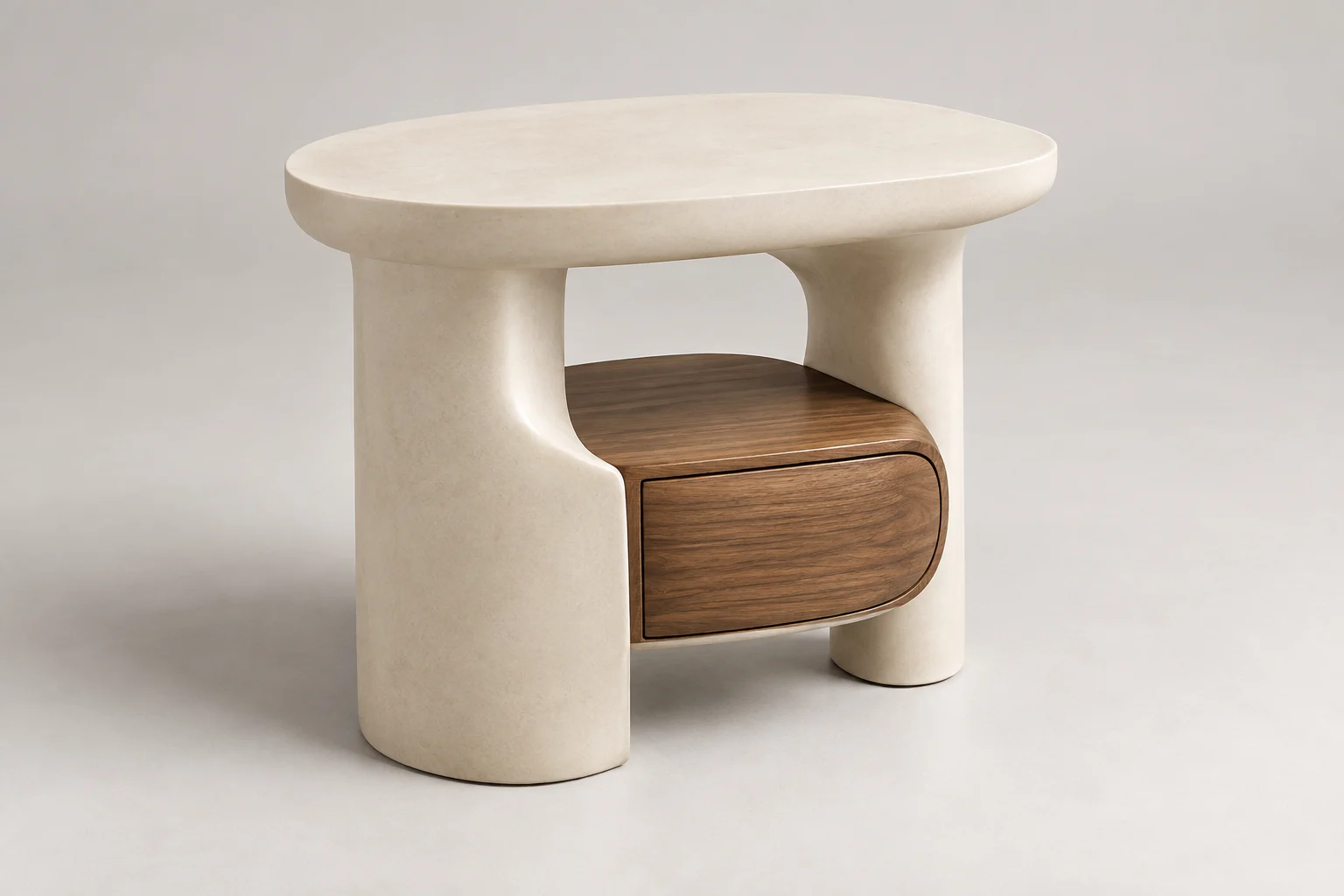 Side Table — Sculpted Cream — C5-RS-LV-ST-009