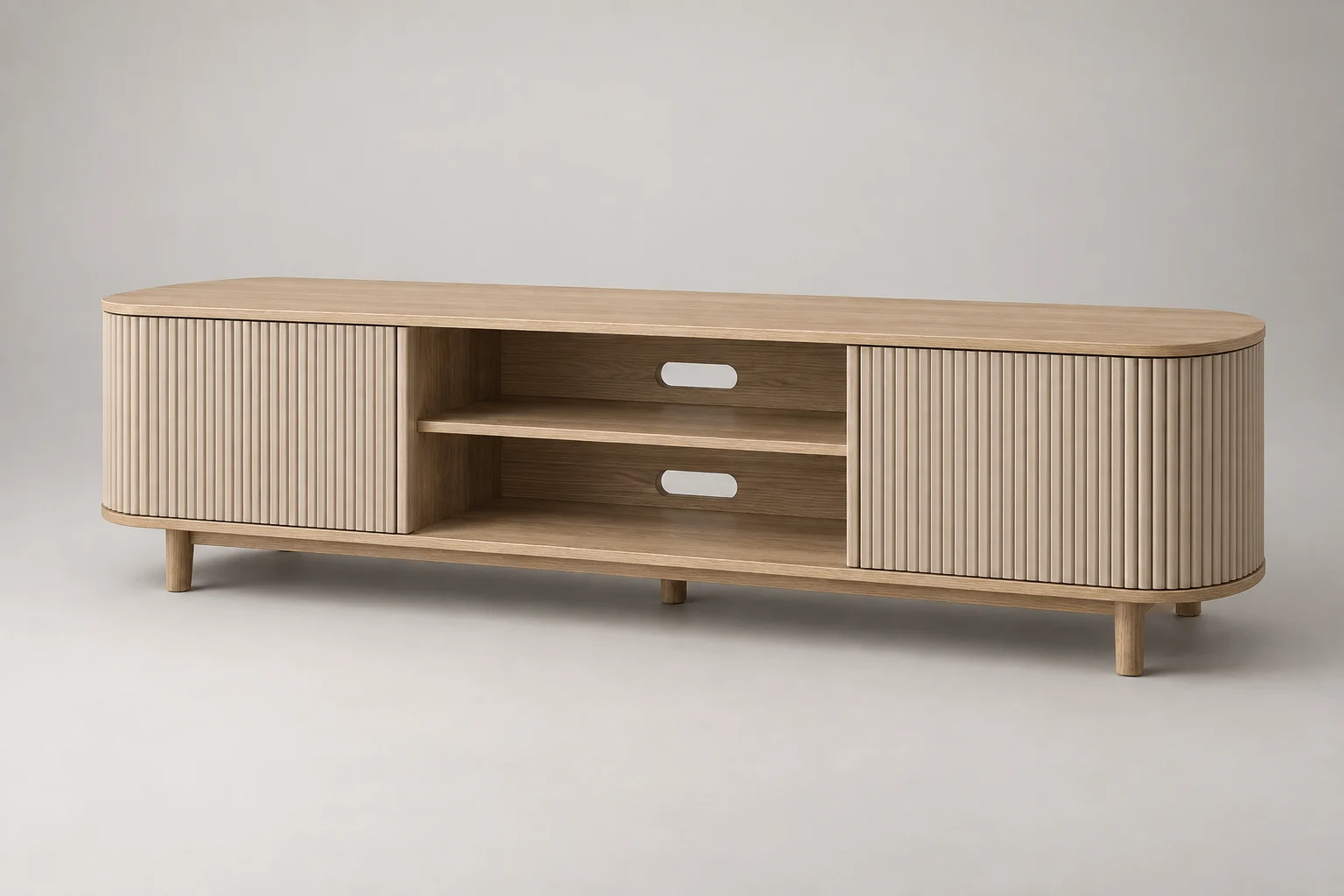 TV Console — Fluted Sand — C5-RS-LV-TV-004