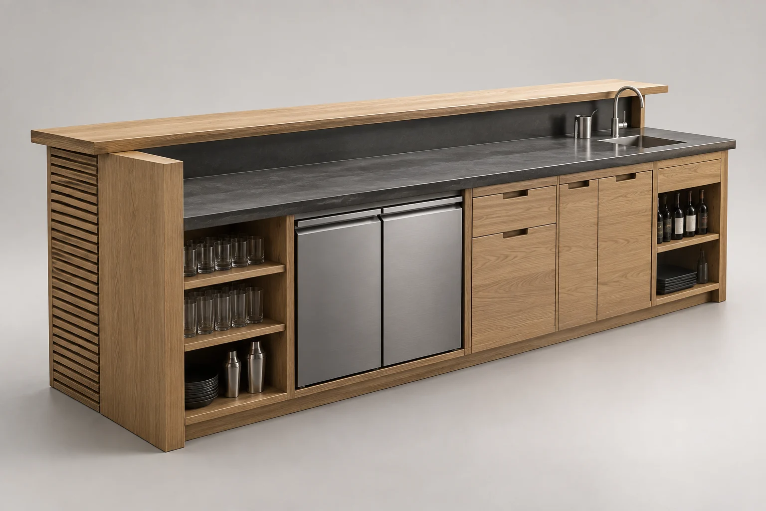 Bar Counter — Linear Oak — C5-RT-BC-001