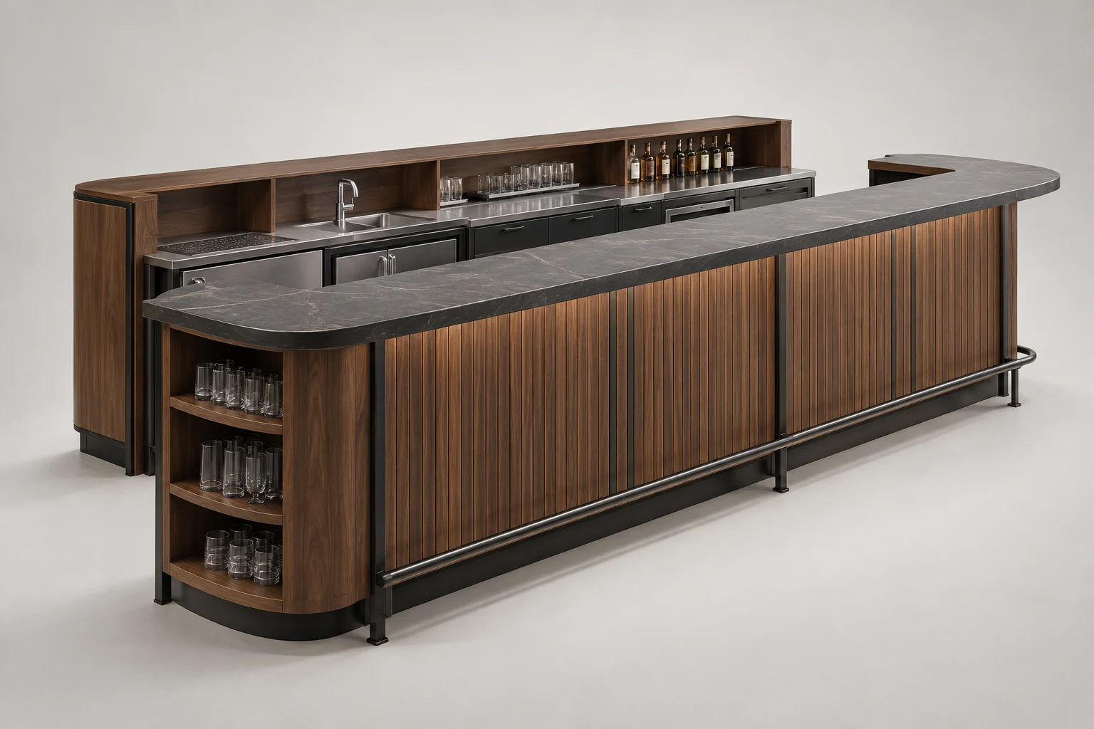 Bar Counter — Walnut Frame — C5-RT-BC-003