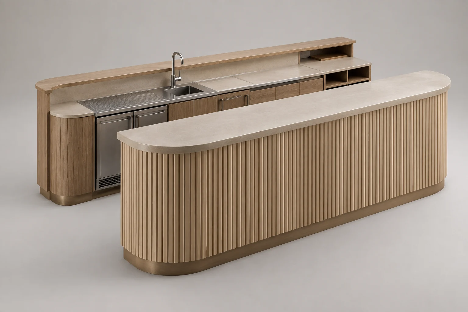 Bar Counter — Fluted Sand — C5-RT-BC-004