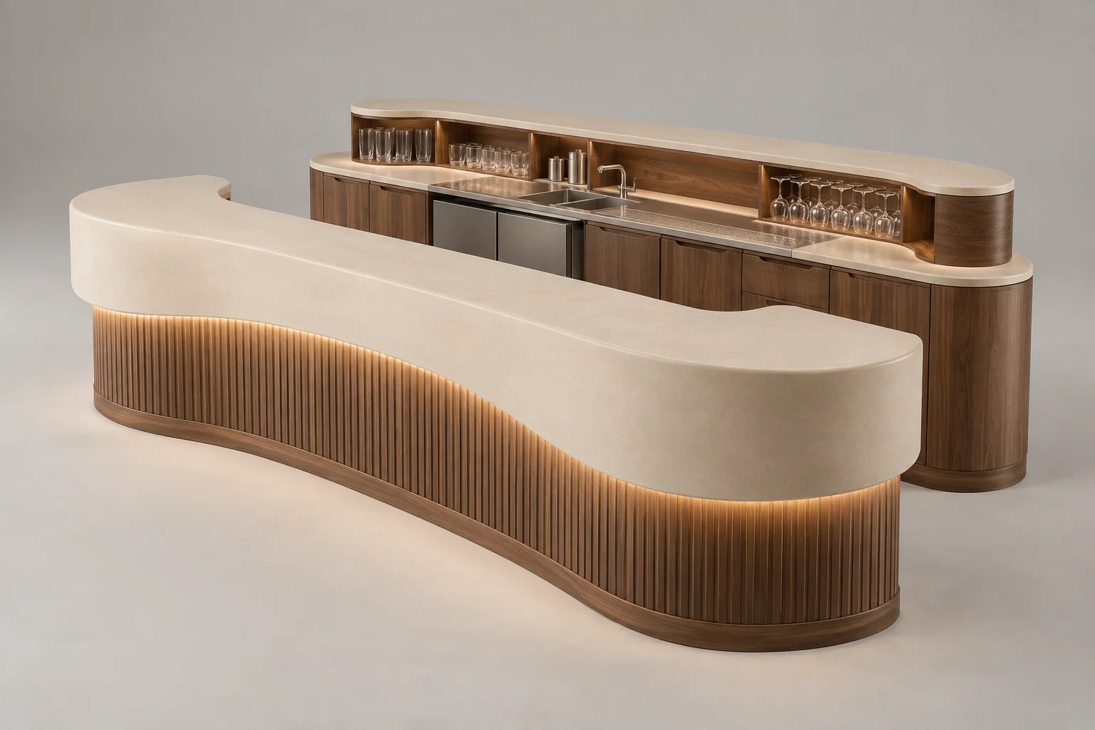 Bar Counter — Sculpted Cream — C5-RT-BC-009