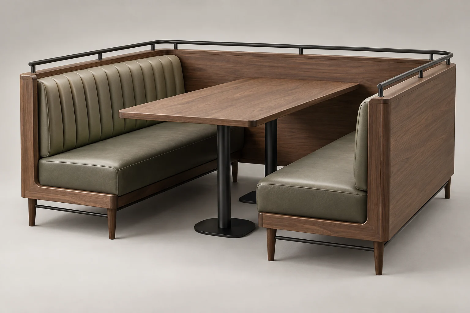 Banquette — Walnut Frame — C5-RT-BQ-003