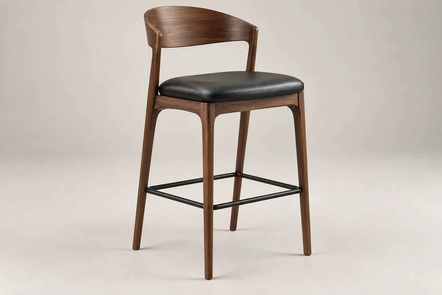 Bar Stool — Walnut Frame — C5-RT-BS-003