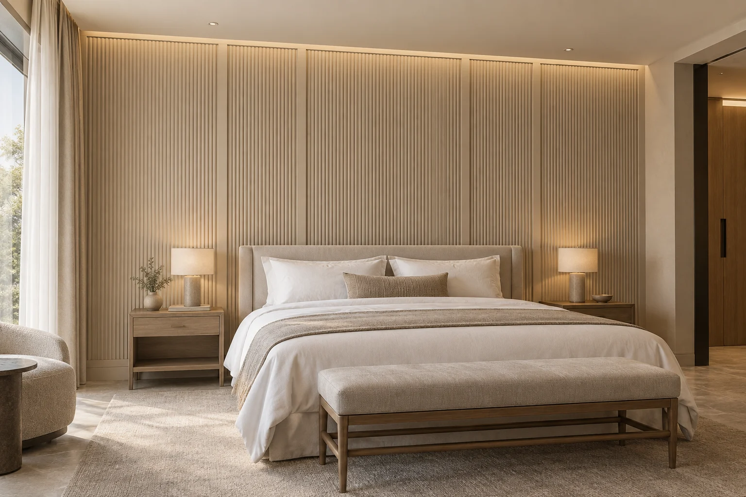 Fluted Paneling — Soft Fluted Sand — C5-WP-HT-GR-002
