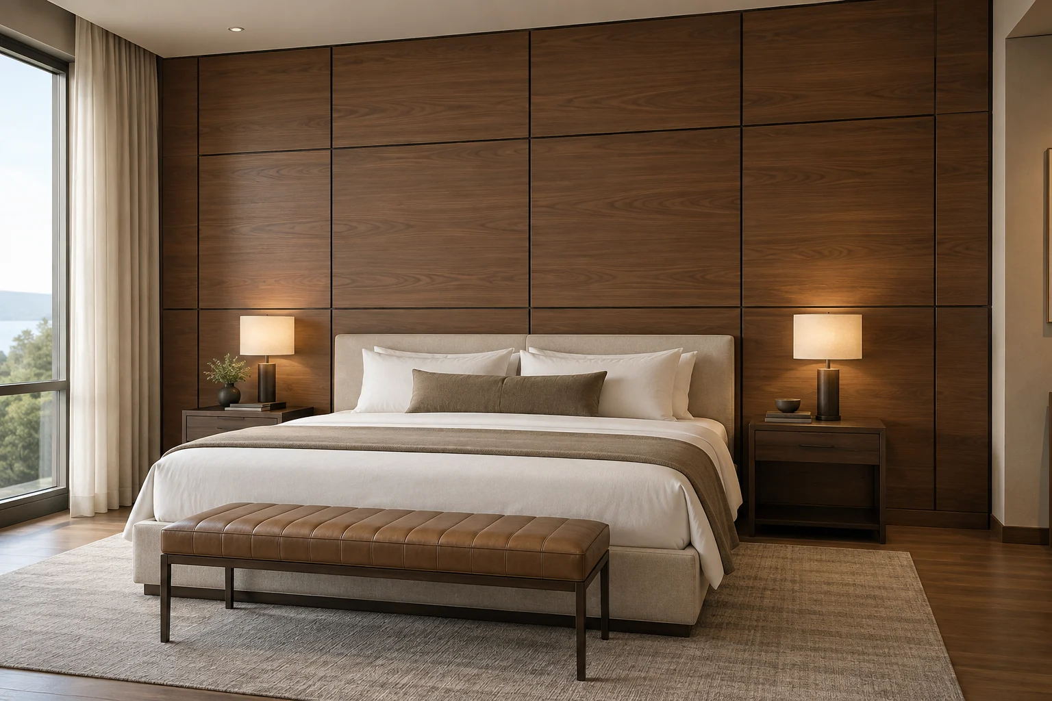 Veneer Paneling — Walnut Frame — C5-WP-HT-GR-003