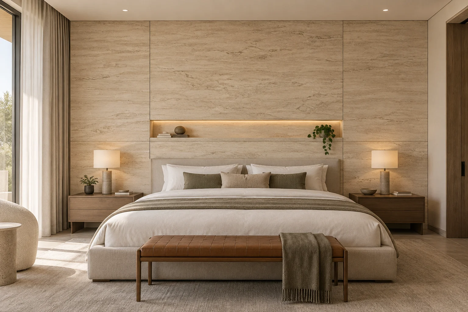 Stone and Porcelain — Travertine Calm — C5-WP-HT-GR-004