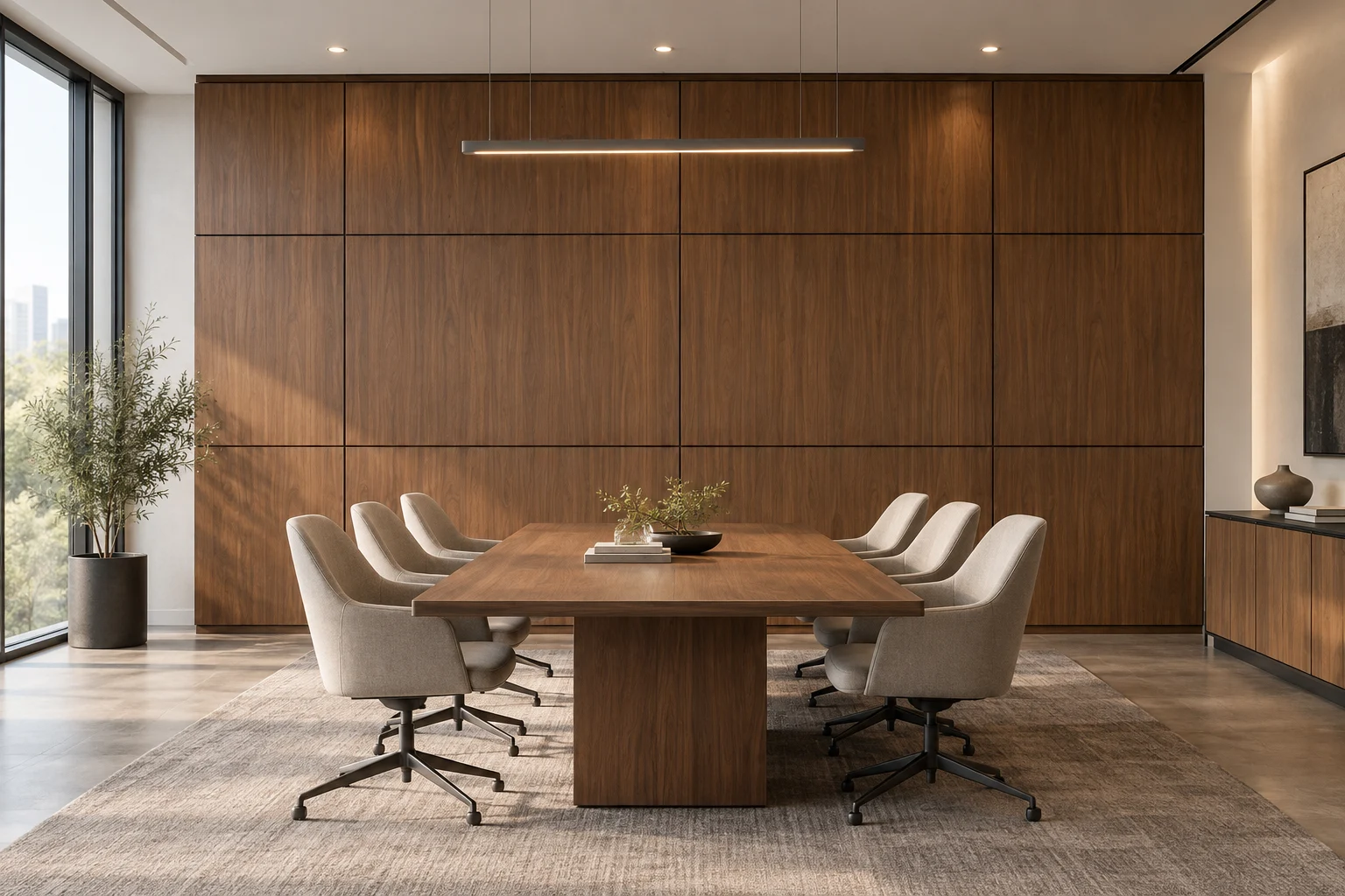 Veneer Paneling — Walnut Frame — C5-WP-OF-CF-003