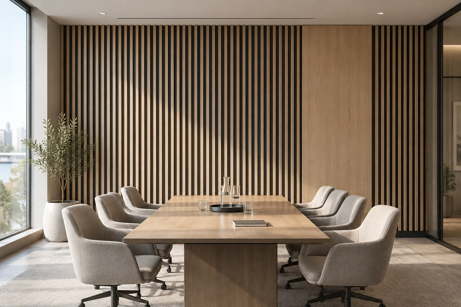 Slatted Paneling — Timber Screen — C5-WP-OF-CF-008