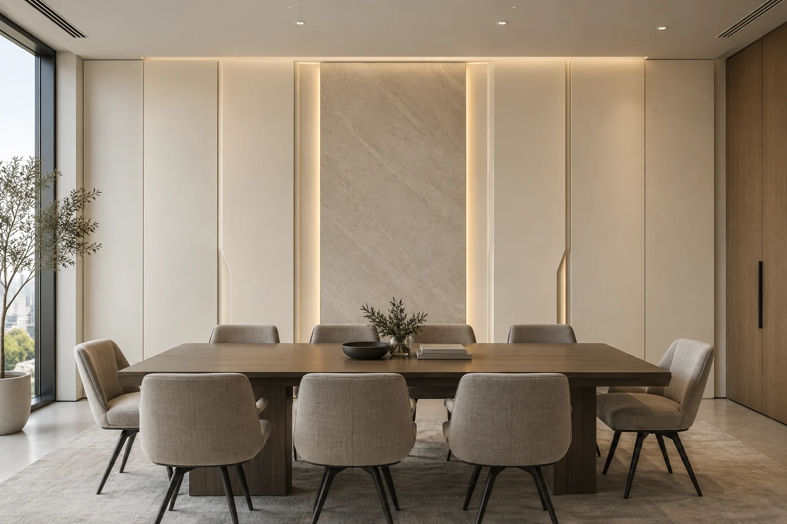 Mixed Material Paneling — Layered Cream — C5-WP-OF-CF-010
