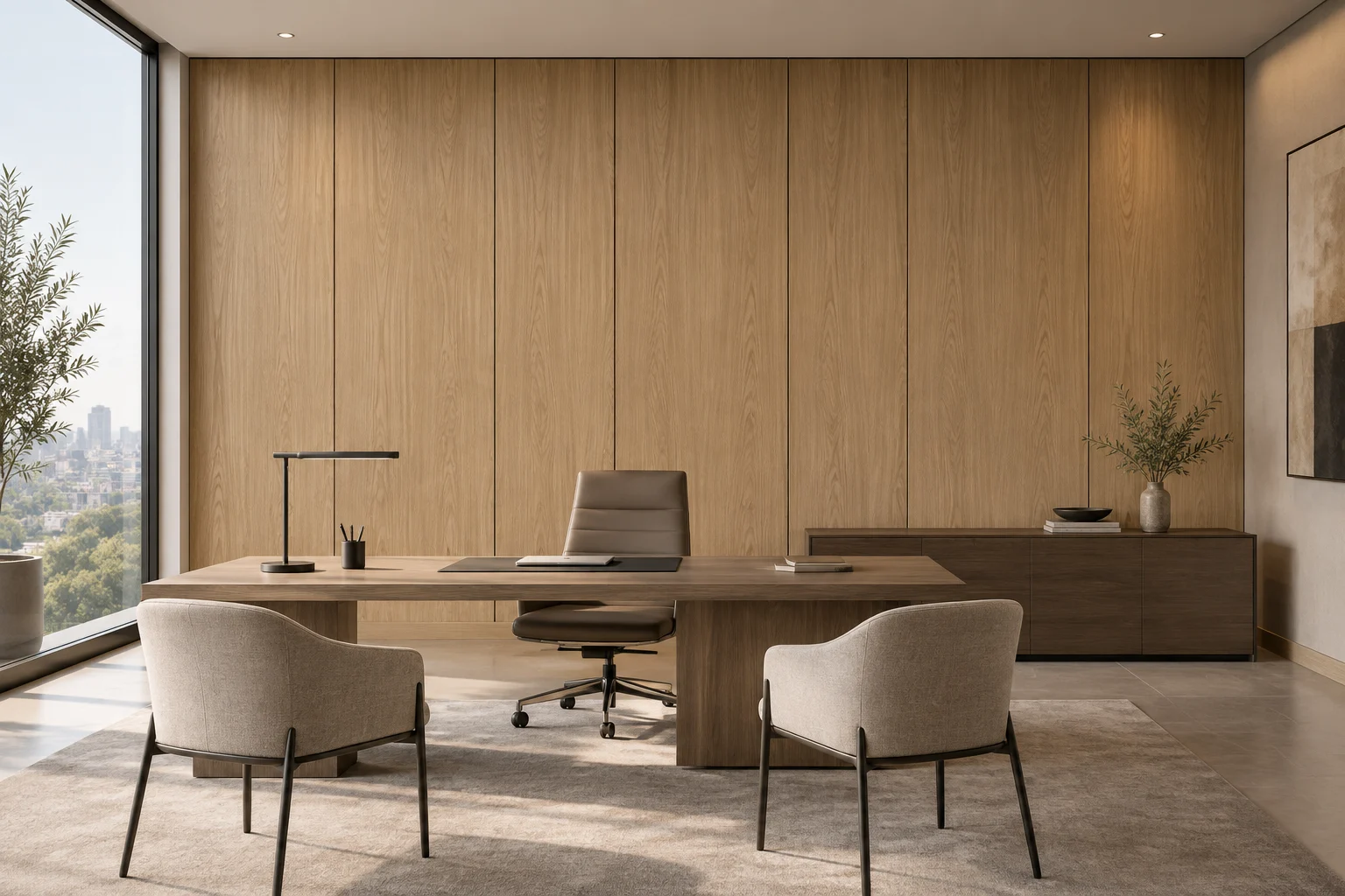 Veneer Paneling — Linear Oak — C5-WP-OF-EX-001