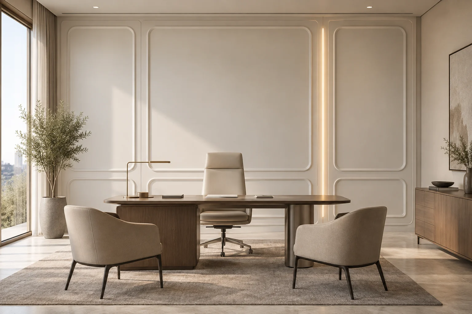 Decorative Painted Paneling — Soft Radius — C5-WP-OF-EX-006